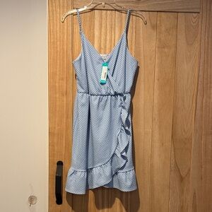 Blue Gingham Ruffle Dress